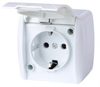 Розетка электрическая 16А, IP54, накладная, белый, e.aqua.1231.gr Enext s035056