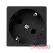 Розетка 220В с заземлением, черный, К45 Simon K01/14