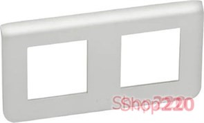 Рамка 2 поста, алюминий, Mosaic New Legrand 079304L
