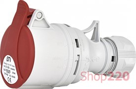 Силовая розетка 16А, 380В, 5 полюсов, IP44, переносная, ES-1653 ETI 4482002
