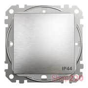 Выключатель проходной IP44 1 клавишный, матовый алюминий, Sedna Design
