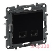 Розетка компьютерная 2XRJ45 CAT6 FTP, черный, Niloe Step Legrand