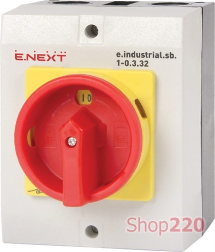 Пакетный выключатель (0-1) в корпусе 32А, 3 фазы, e.industrial.sb.1-0.3.32 Enext i0360002 - фото 101838