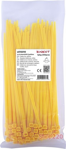 Кабельная стяжка 60мм х 3мм, желтый, e.ct.stand.60.3.yellow Enext s015010 - фото 102250