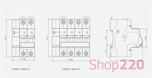 Автомат 20 А, 1 полюс с блоком дистанционного управления по Wi-Fi, YCB9ZF-100W-1P CNC - фото 102616