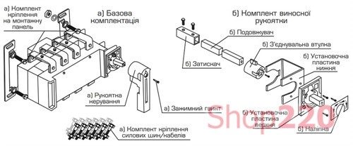 Перекидной выключатель-разъединитель 250А, 4 полюса, с дополнительными контактами 2НО+2НЗ,YCHGLZ1 CNC - фото 103072