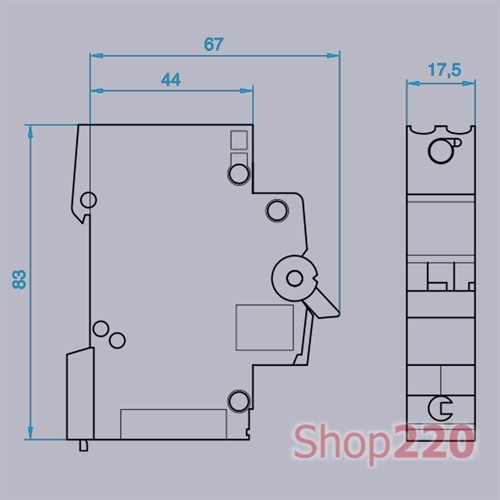 Автоматический выключатель 16 А, 1-фазный, хар-ка С, Hager - фото 103958