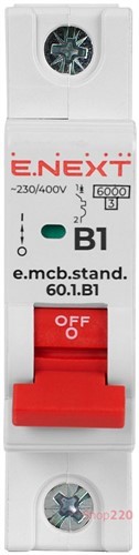 Автомат 1 А, 1-фазный, тип В, e.mcb.stand.60.1.B1 Enext - фото 104481