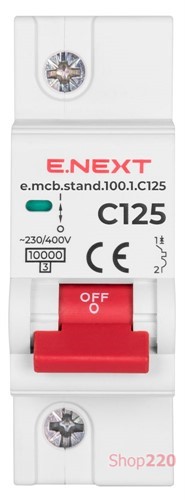 Автомат 125 А, 1-фазный, тип С, e.mcb.stand.100.1.C125 Enext - фото 105080