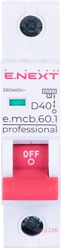 Автомат 40 А, 1-фазный, тип D, e.mcb.pro.60.1.D.40  Enext - фото 105253