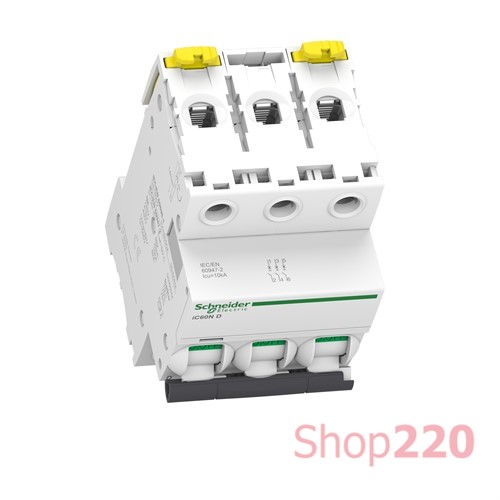 Автоматический выключатель 6А, 3 полюса, кривая D, IC60N Acti9 Schneider Electric - фото 105666