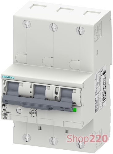Селективный автоматический выключатель 16А, 3 полюса, кривая Е, Siemens - фото 106264