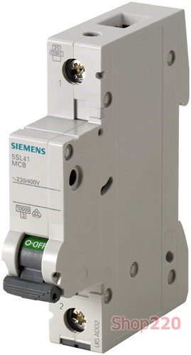 Автоматический выключатель 1А, 1-полюсный, уставка В, Siemens - фото 106615