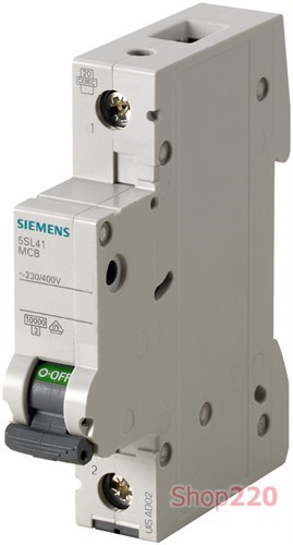 Автоматический выключатель 3А, 1-полюсный, уставка В, Siemens - фото 106621