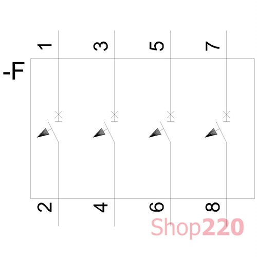 Автоматический выключатель 1А, 4-полюсный, уставка В, Siemens - фото 106752
