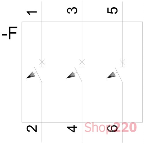 Автоматический выключатель 50А, 3-полюсный, уставка C, Siemens - фото 106944