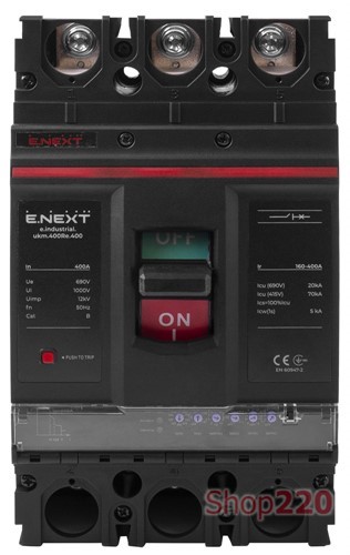 Силовой автомат с электронным расцепителем 400 А, 3-фазный, e.industrial.ukm.400Rе.400 Enext - фото 107809
