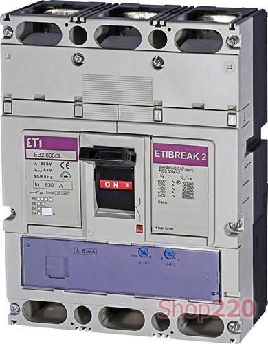 Силовой автомат 630 А, 3-фазный, EB2800/3L ETIBREAK 2 ETI - фото 107926