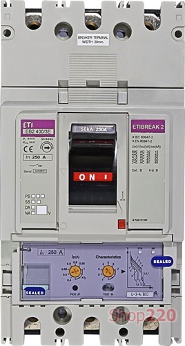 Силовой автомат 250 А, 3-фазный, EB2400/3E ETIBREAK 2 ETI - фото 108027