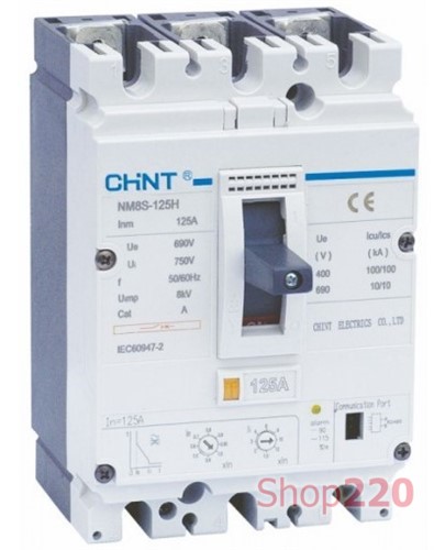 Автоматический выключатель 400А, 3 полюса, 70кА, NM8-400S Chint - фото 108089