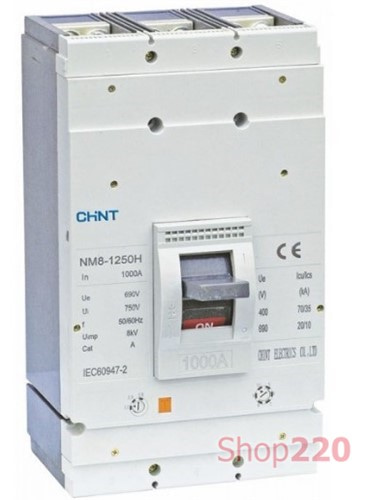 Автоматический выключатель 630А, 3 полюса, 50кА, NM8-800S Chint - фото 108091