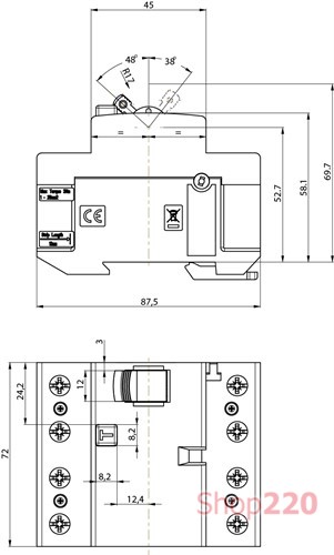 Дифференциальное реле 16А, 30мА, 4 полюса, тип АС, EFI-P4 ETI - фото 108256