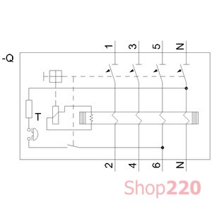 Устройство защитного отключения 63А, 300мА, 4 полюса, тип АС, Siemens - фото 108503