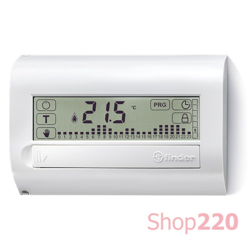 Термостат комнатный; недельный; 1CO; 5A; 2 AAA; +5..+37°C; антрацитовый металлик; программ.; 1год; смысл. LCD; поверхностный - фото 110093