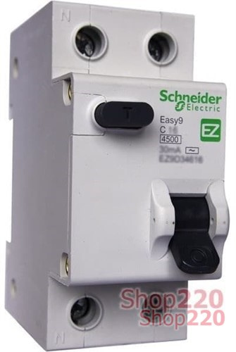 Дифавтомат 10 А, 30мА, тип С EZ9D34610 Schneider Easy9 - фото 113687