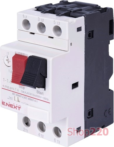 Автомат для защиты двигателя 13-18А, e.mp.pro.18 Enext p004019 - фото 114117