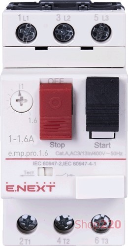 Автомат для защиты двигателя 13-18А, e.mp.pro.18 Enext p004019 - фото 114118