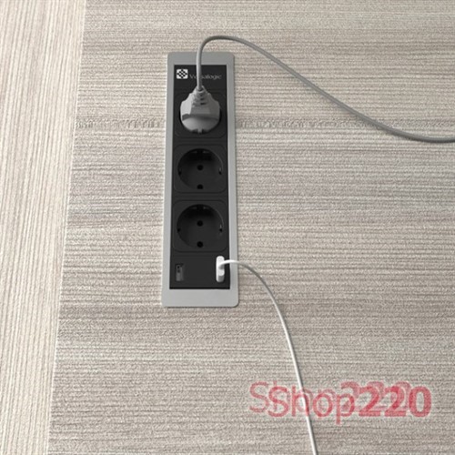 Врезной блок розеток 3х220В + USB тип С, алюминий, Versaframe ASA 060.40F.00007 - фото 114627