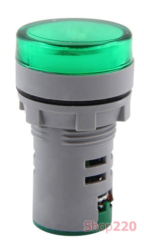 Лампа светосигнальная с индикатором напряжения O22мм АС зеленая, e.ad22.i.12-500.green Enext - фото 115342