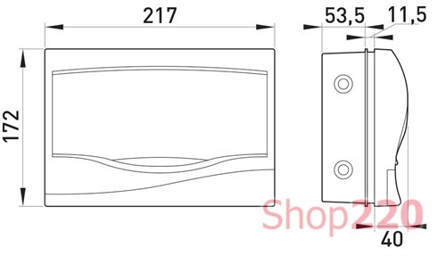 Корпус пластиковый встраиваемый 9-модульный Multusan, e.plbox.stand.w.09mU Enext - фото 115545