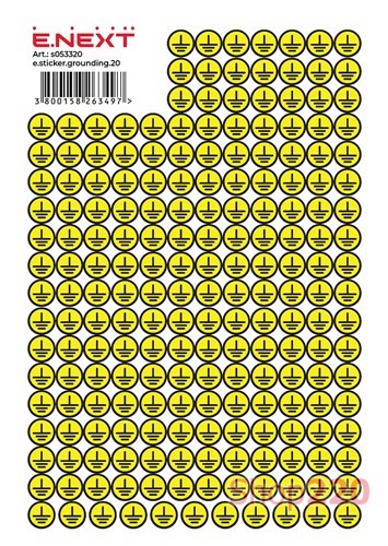 Самоклеящаяся наклейка Заземление (20х20х20мм) 200 шт/лист, e.sticker.grounding.20 Enext - фото 115821
