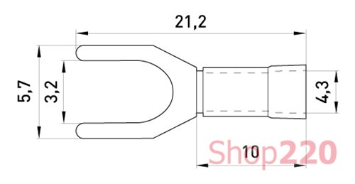 Изолированный вилочный наконечник 0.5-1.5 кв.мм, серый, 100шт, e.terminal.stand.sv.1,25.3,2.grey Enext - фото 116078