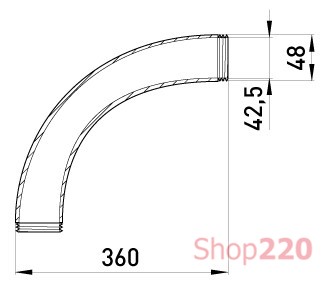 Угловой металлический соединитель 90 град. с резьбой, e.industrial.pipe.thread.angle.1-1/2" Enext - фото 116516