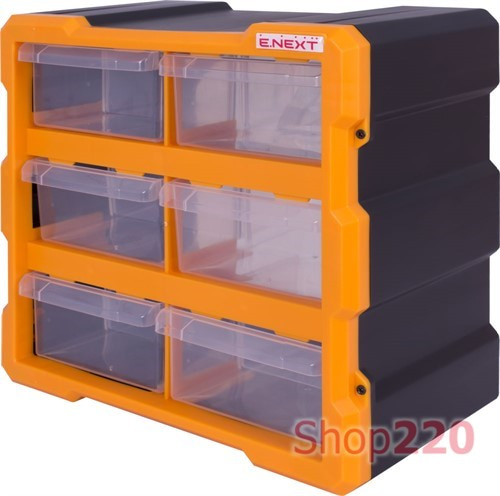 Органайзер пластиковый, 6-секционный 267х157х262мм, e.toolbox.pro.20 Enext - фото 116670