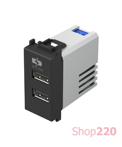 Розетка с двойной USB EM67SB MODUL - фото 117004