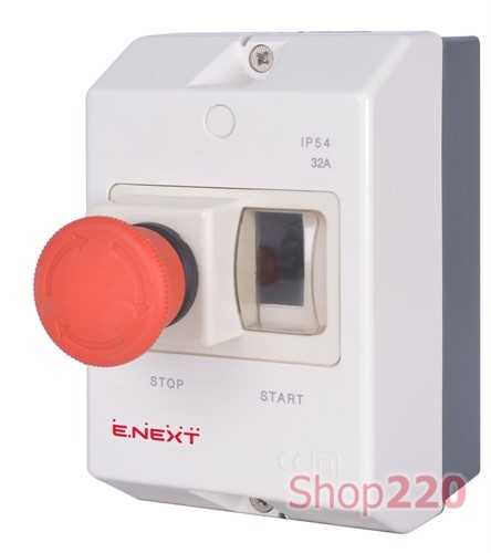 Корпус пластиковый e.mp.pro.box с кнопкой Стоп, IP54 Enext - фото 117719
