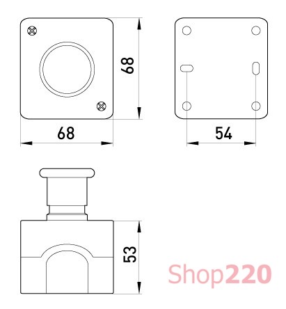 Кнопочный пост стоп, кнопка-грибок, e.cs.stand.xal.d.164 Enext - фото 117847