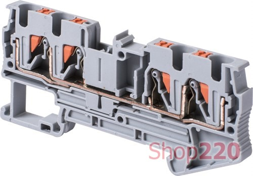 Клеммная колодка наборная на DIN-рейку 4контакты, e.tc.din.spring.4.2-2 Enext - фото 118271