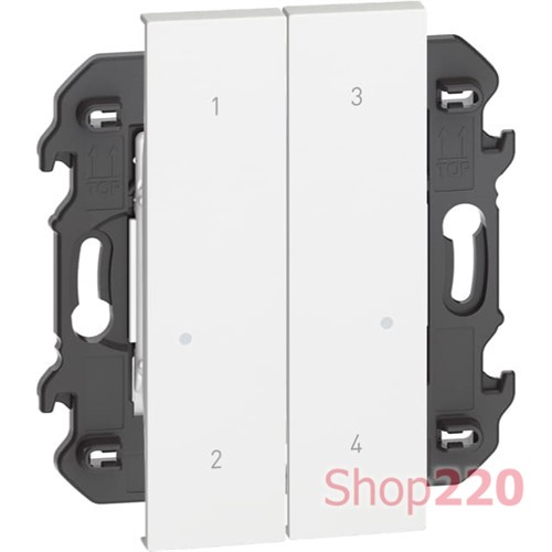 Умный выключатель сценарный двухклавишный на 4 сценария беспроводной 2 модуля, белый, Living Now NETATMO - фото 122971