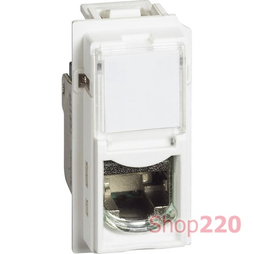 Механизм розетки компьютерной RJ45 cat6a STP 1 модуль. белый. Bticino Living Now. KW4279C6AS - фото 125571