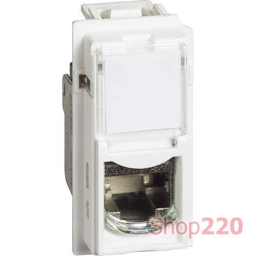 Механизм розетки компьютерной RJ45 cat6 STP 1 модуль. белый. Bticino Living Now. KW4279C6S - фото 125575