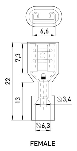 Наконечник-соединитель Faston 250 "мама" 4-6 кв.мм, e.terminal.stand.fdfn5.5.250.yellow Enext s4039002 - фото 125751