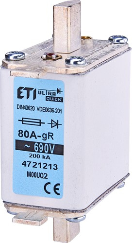 Сверхбыстрый предохранитель M000 UQ2 125A 690V gR (200 kA) для защиты полупроводников - фото 126621