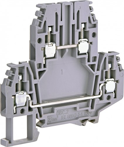 Клемма винтовая двухуровневая ЕSC2-DBC.2 (2,5 мм кв, серая) - фото 127336