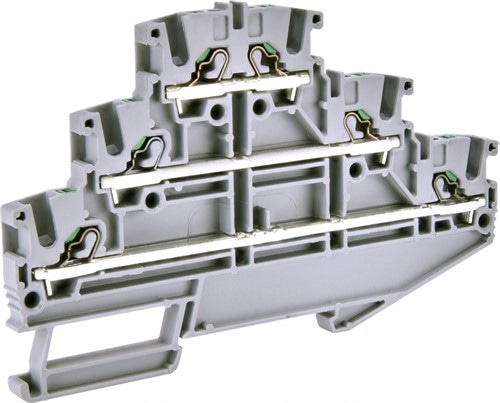 Клемма пружинная трехуровневая ESH-EFT.2 (2,5 мм кв, серая, push-in) - фото 127449