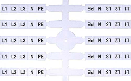 Маркировочная табличка (200шт.) EO3 (L1, L2, L3, N, PE) - фото 127525